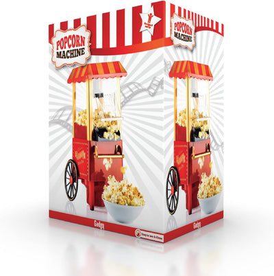 Gadgy Popcorn Maschine Heissluft - Retro Popcorn Maker - Fettfreies Ölfreies Pop Corn - Gesunder Maï