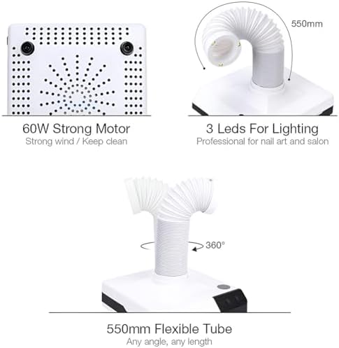Schleifstaub-Saugmaschine, Mini-Lötabsaugung mit LED-Licht, Tischrauchabsorber, Nagelstaubsammler zu