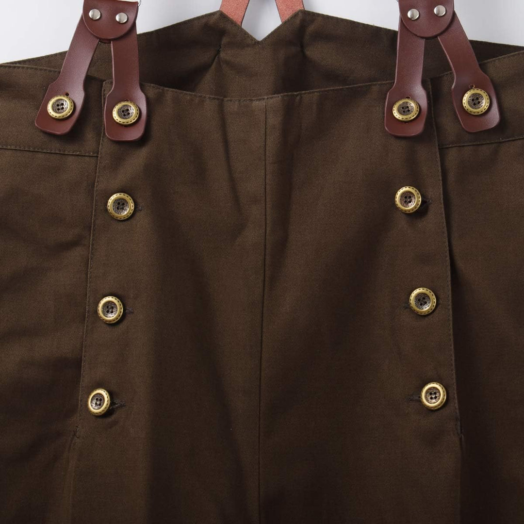GRACEART Steampunk Gothic Herren Hose Men Lange Casual Hosen Mittelalter Kostüm Cosplay XXL Grün, XX