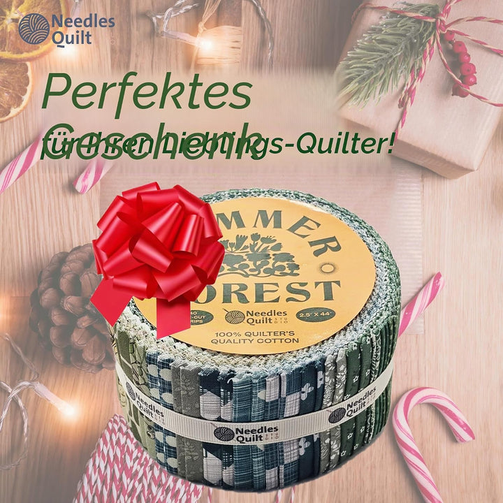 Needles Quilt Studio – 6,3 cm vorgeschnittenes 40 Stoffstreifen Bundle (Sommerwald) | Baumwollstreif