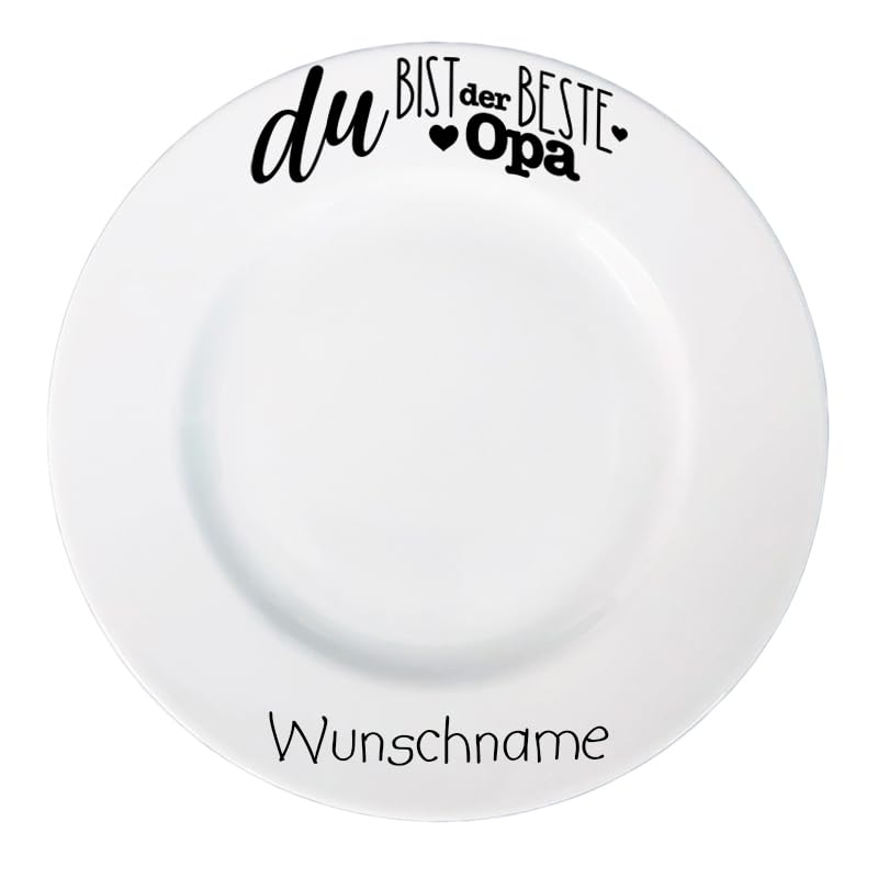 Personalisierter Frühstücksteller – Du bist der beste Opa – mit Wunschname – individuell gestaltbare