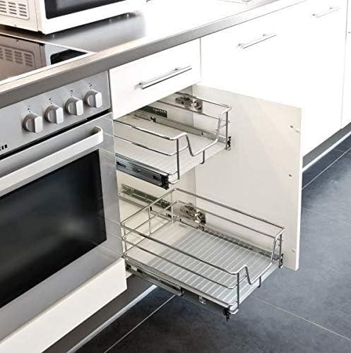2 x Teleskopschublade Teleskop Schublade 41cm für die Küchenunterschränke, 2 Einbauschublade mit Sch