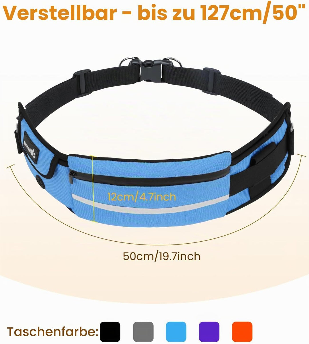 pecute Joggingleine Hunde mit Bauchgurt, Laufgürtel Hundeleine für Grosse und Mittelgrosse Hunde, Le