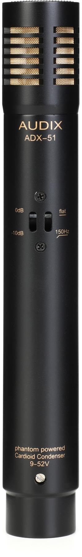 AUDIX ADX51 Small Diaphragm Condenser Microphone, Black, 4 x 4 x 10 Inches