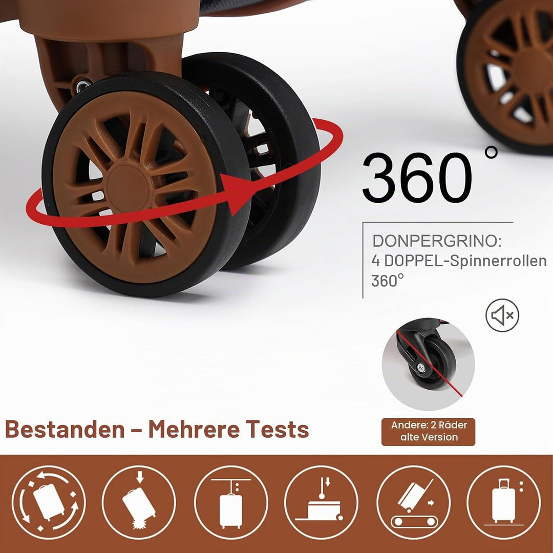 KONO Koffer Trolley Gross Hartschalenkoffer Reisekofferset Koffer Kofferset Gepäck Rollkoffer Schlos