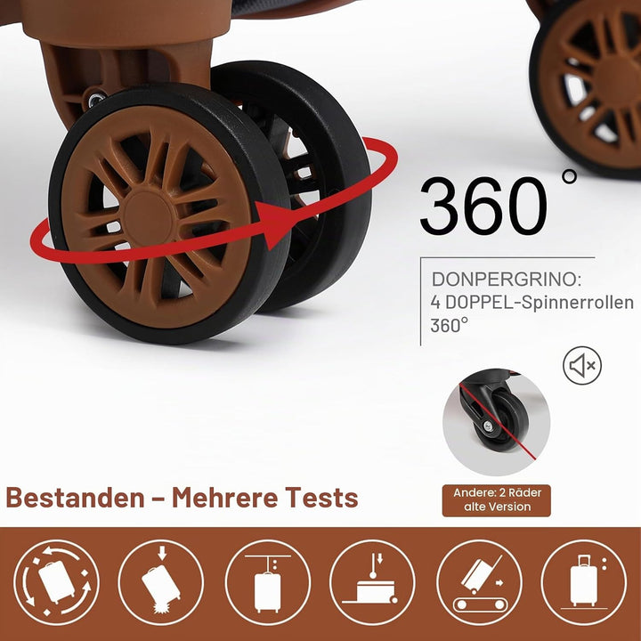 KONO Koffer Trolley Gross Hartschalenkoffer Reisekofferset Koffer Kofferset Gepäck Rollkoffer Schlos