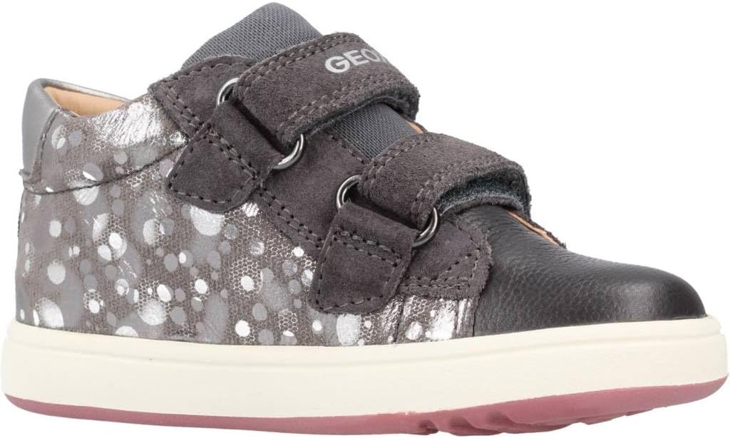 Geox Mädchen B Biglia Girl C Sneaker 24 EU Dk Grey Dk Silver, 24 EU Dk Grey Dk Silver