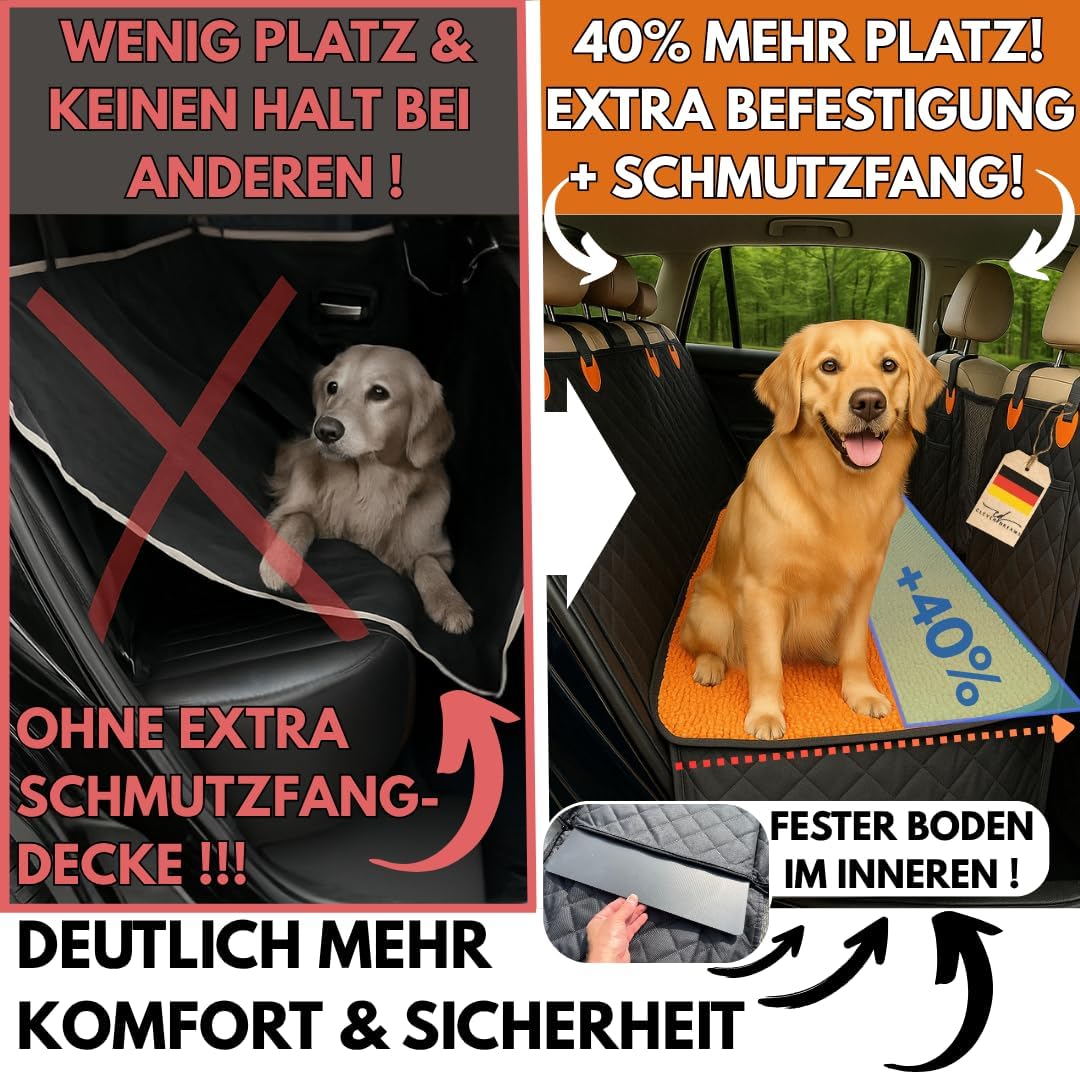 Hundedecke Auto Rückbank fester Boden mit Schmutzfangmatte abnehmbar Hundebett grosse Hunde Autoscho