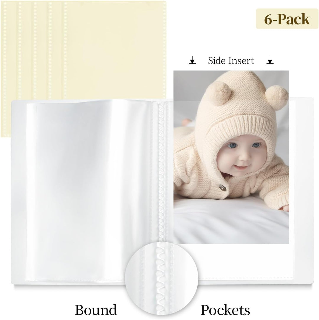 Vienrose Fotoalbum 13x18 Einsteckalbum 6er Set – Beige – Kleines Fotoalbum zum Einstecken & Selbstge