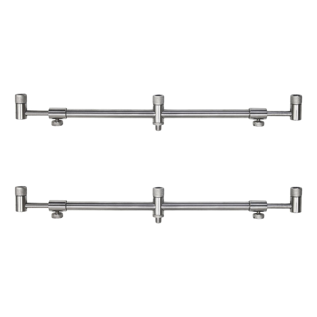 Angel Domäne Stainless Steel Buzzbars - Verstellbare Buzzer Bars 30-50cm für 3 Ruten (heavy - 2 Stüc