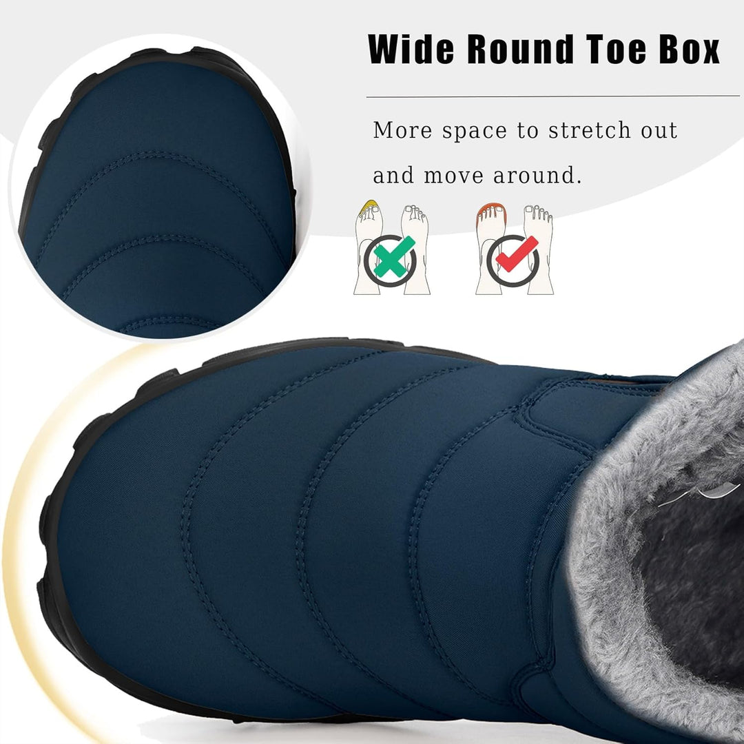 Barfussschuhe Herren Gefüttert Winterschuhe Damen Warm Winterstiefel Winter rutschfeste Breite Zehen