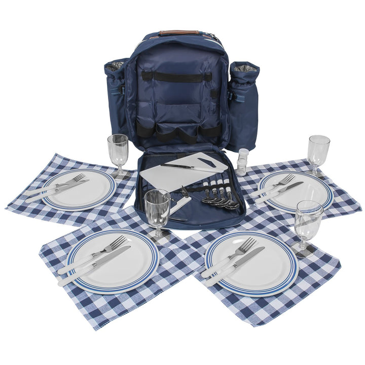 Picknickrucksack mit Inhalt für 4 Personen mit integrierter