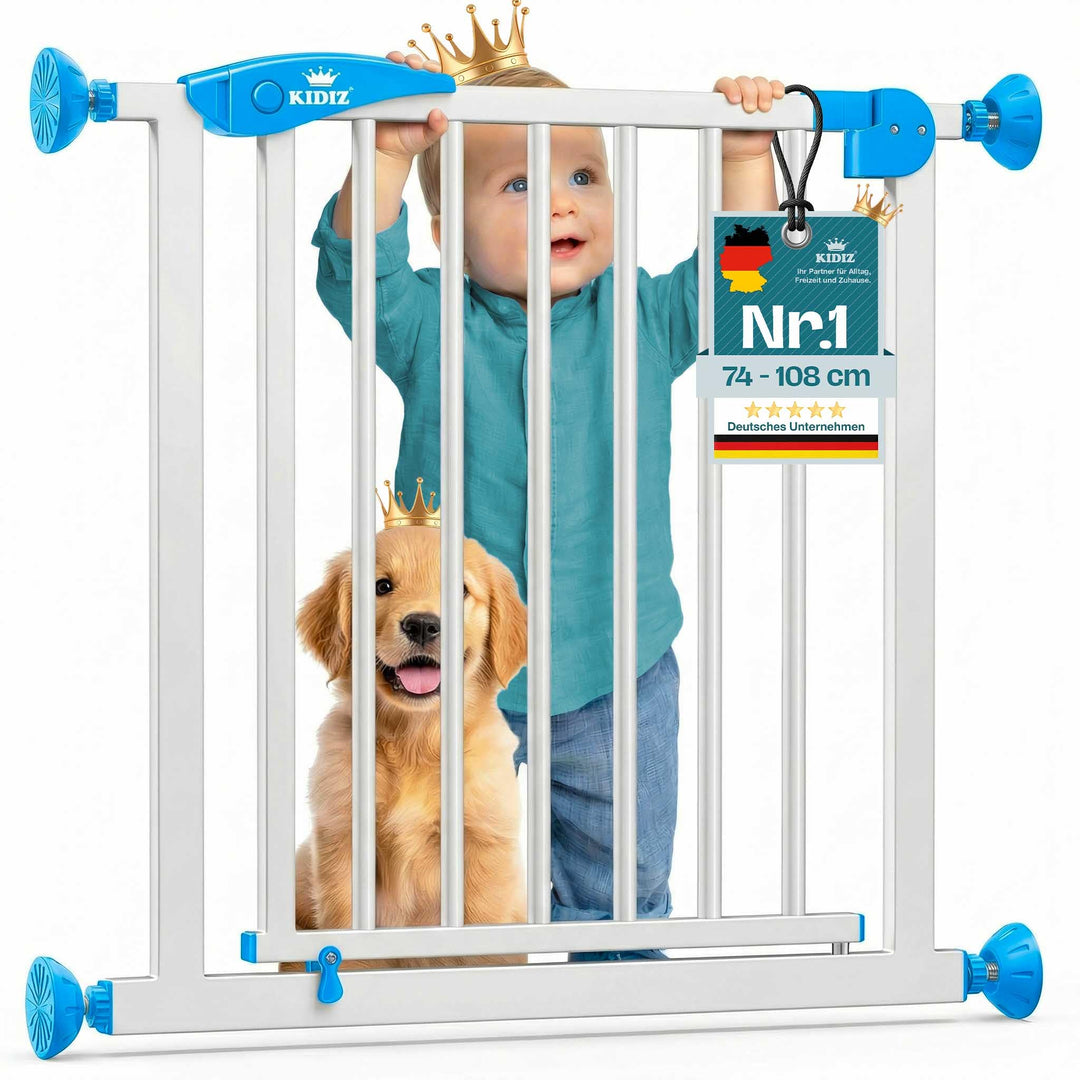 Kidiz® Türschutzgitter Absperrgitter Treppengitter Kindergitter | Gitter Haustier | ohne Bohren | be