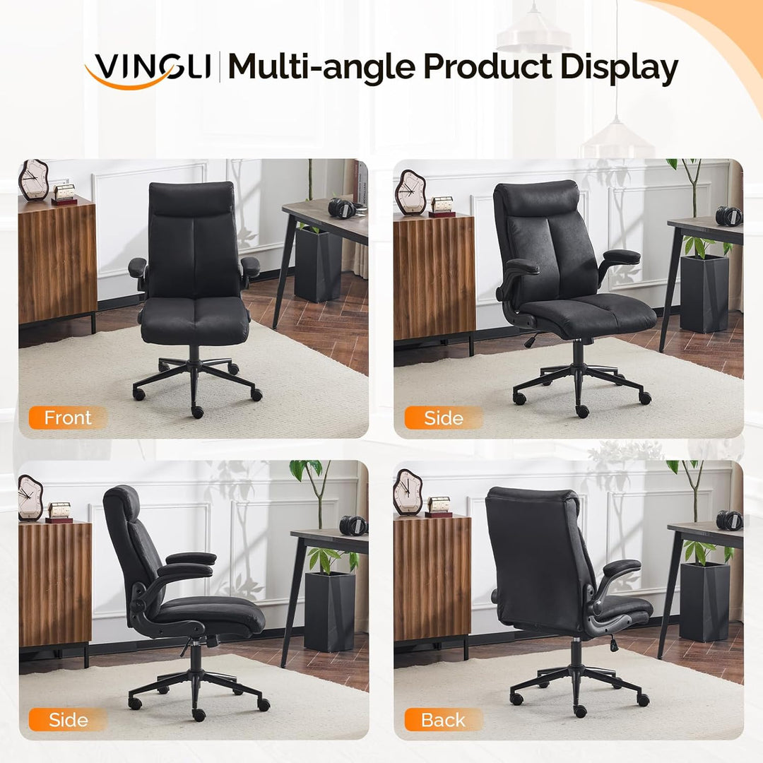 Bonnlo Ergonomischer Bürostuhl, Schreibtischstuhl mit hochklappbarer Armlehne, Computerstuhl, Drehst