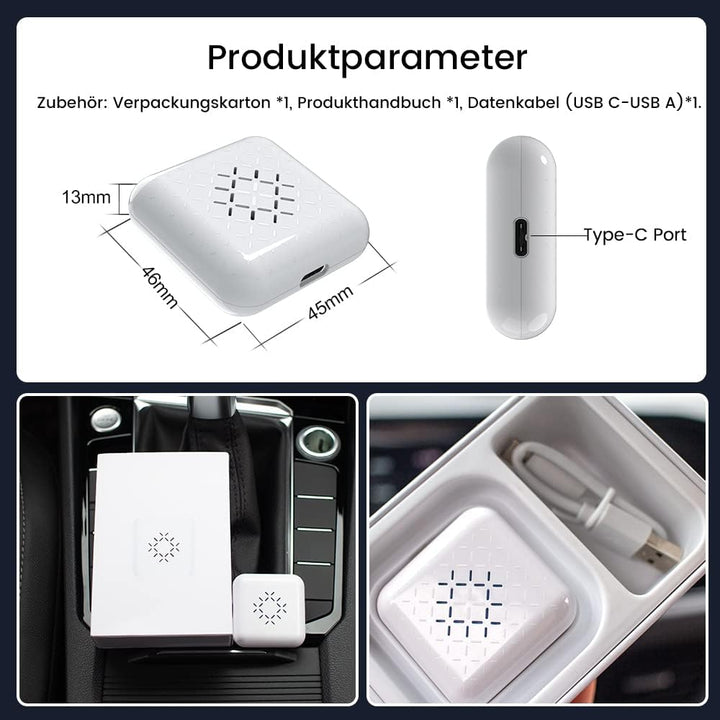 CarlinKit 3.0 Mini Wireless CarPlay Adapter für werkseitig verkabelte CarPlay Autos, kompatibel mit