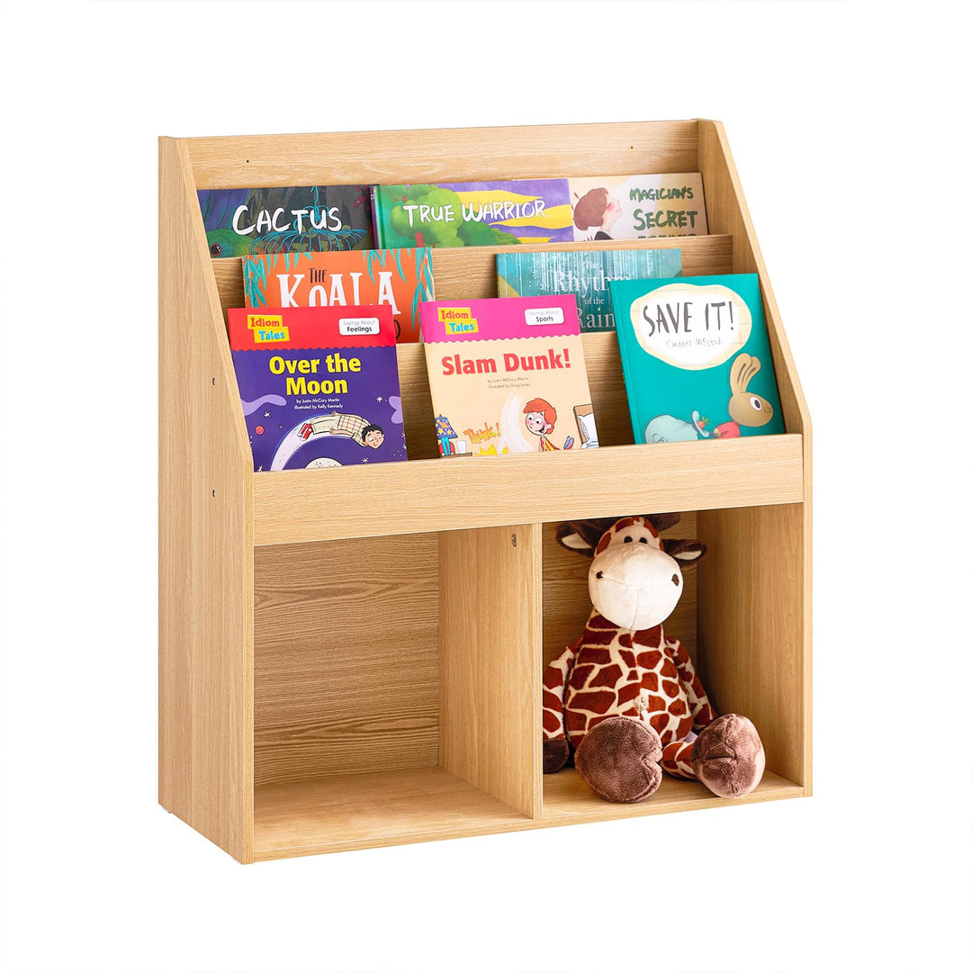 SoBuy Bücherregal Kinder Montessori Regal Kinderzimmer mit 3 Ablagefächern und 2 offenen Fächern Kin