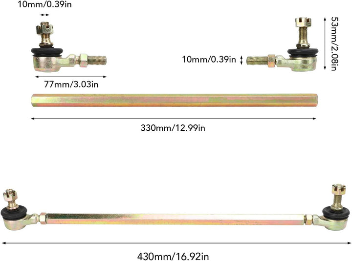 Spurstangenbaugruppe 330 Mm Spurstangensatz Kugelgelenk für 50 Cc 70 Cc 90 Cc 110 Cc 125 Cc 150 Cc 2