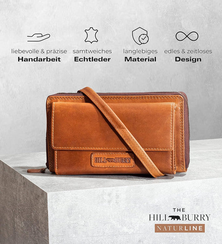 Hill Burry Leder Handy Portemonnaie Saira I Wallet | Umhängetasche | Handy-Geldbörse aus hochwertige