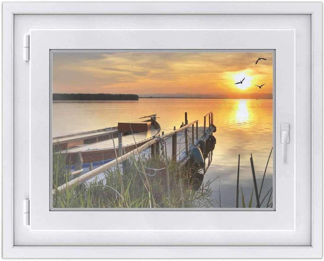 Fensterfolie Sonnenschutz I Hochwertige Folie für Fenster - selbsthaftend I Dekofolie für Bad, Küche