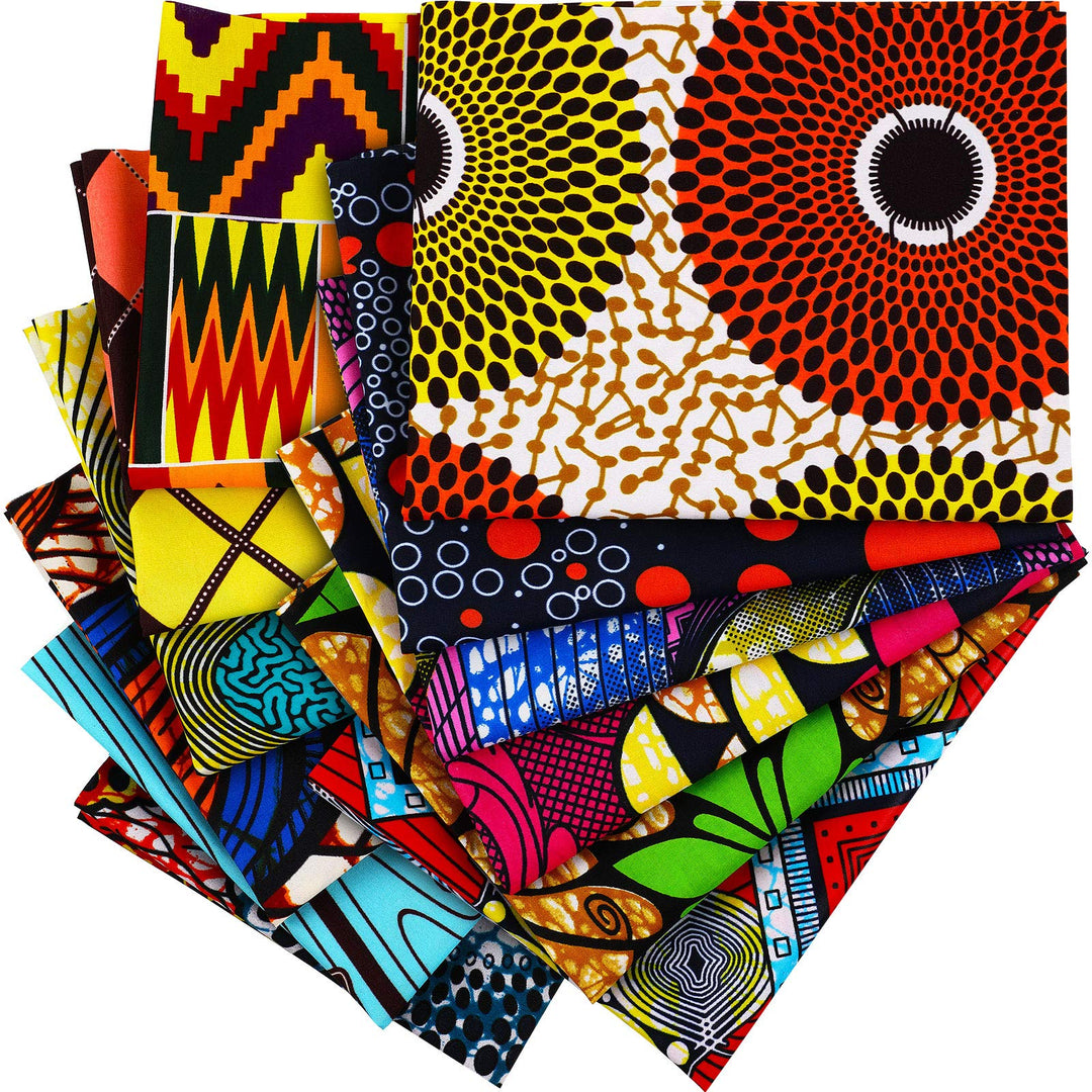 12 Stücke Afrikanische Stoff Viertel 19,5 x 15,7 Zoll (50 x 40 cm), Afrikanischer Ankara Wachsdruck