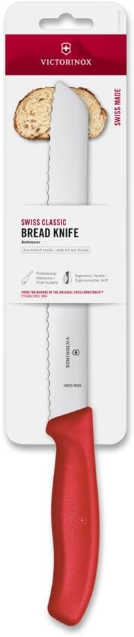 Victorinox Swiss Classic Profi Brotmesser, Extra Scharfe Klinge, Wellenschliff, 21 cm, Robuster Kuns