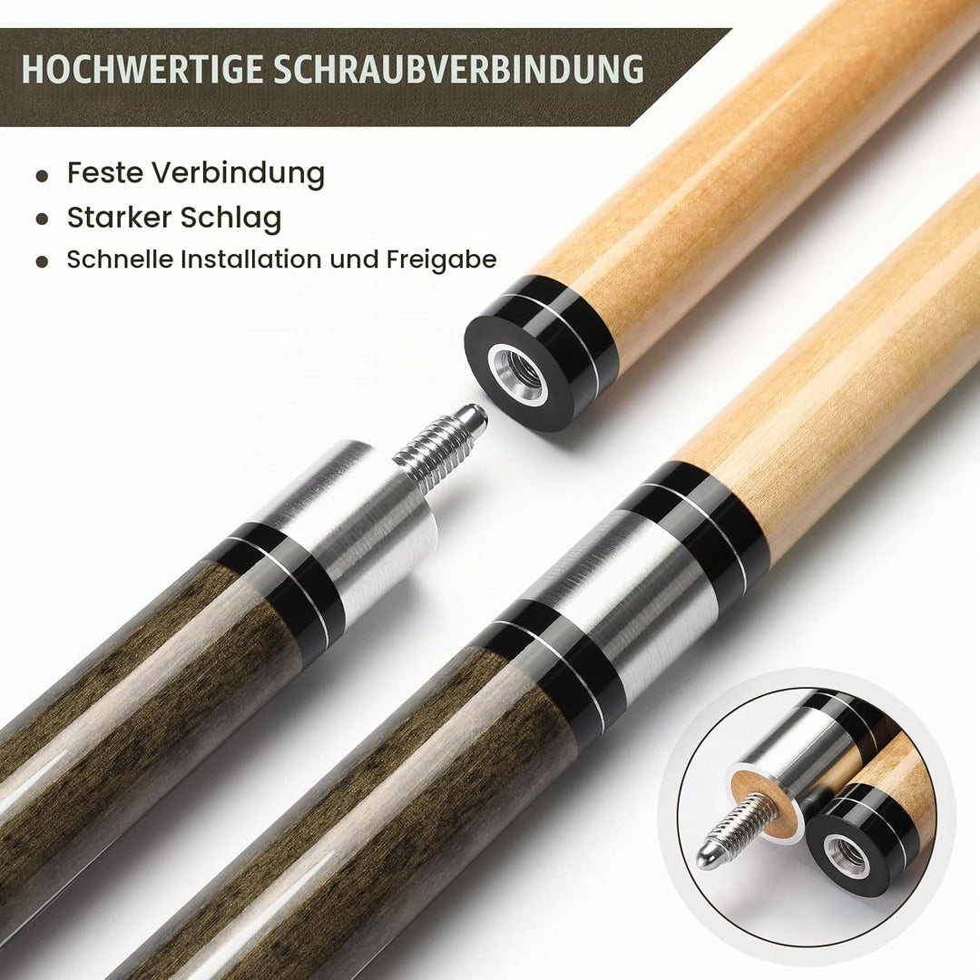 Pool Queue, 58 Zoll Billard Queue Kanadischer Ahornholz Pool Cue 13mm Spitzen für Professionelle Bil
