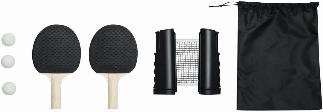 Preiswert&Gut Tischtennis-Set mit ausziehbarem Netz und Bällen, Ping Pong Set für Familie und Freize