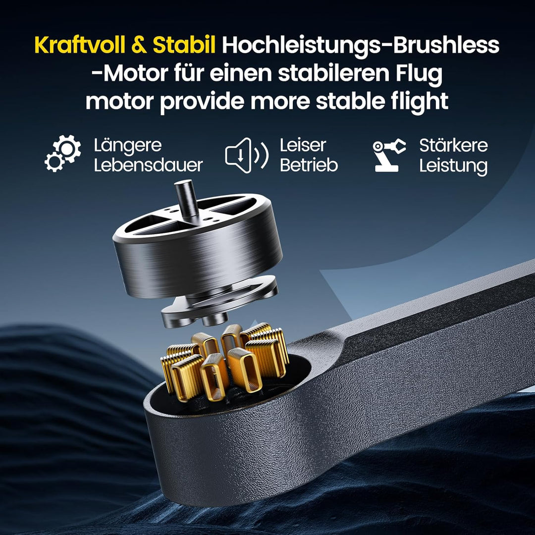 DEERC GPS Drohne mit 4K Kamera, 4,5" FPV Bildschirm, 5GHz HD Übertragung, Bürstenloser Motor, 40 Min