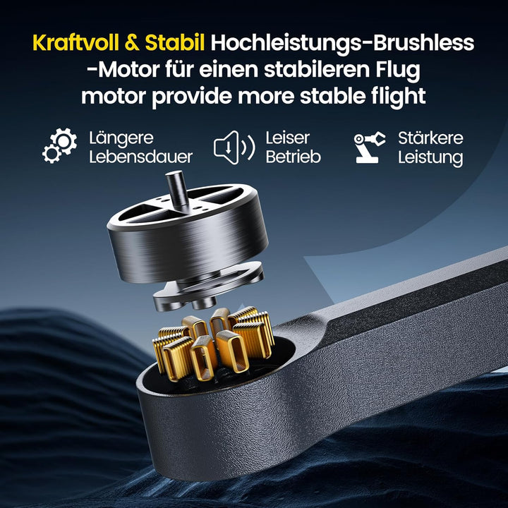 DEERC GPS Drohne mit 4K Kamera, 4,5" FPV Bildschirm, 5GHz HD Übertragung, Bürstenloser Motor, 40 Min