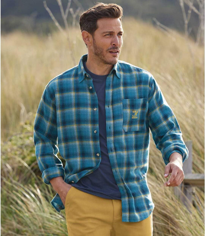 ATLAS FOR MEN - Kariertes Hemd aus Flanell - Langärmelig - Verfügbar in grossen Grössen von M bis 5X