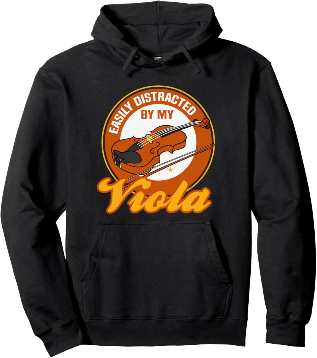 Abgelenkt durch Bratsche Orchester Musiker Musiknoten Pullover Hoodie