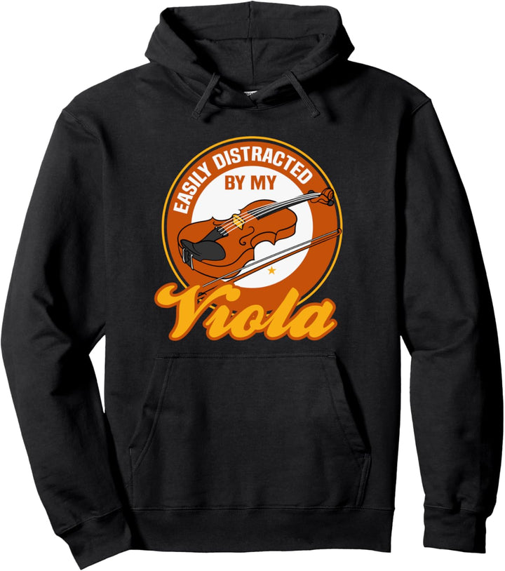Abgelenkt durch Bratsche Orchester Musiker Musiknoten Pullover Hoodie