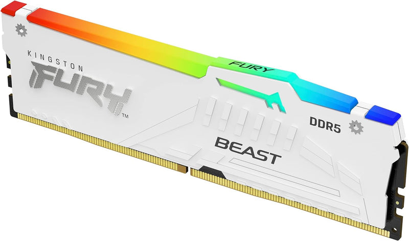 Kingston Fury Beast Weiss RGB XMP 16GB 6000MT/s DDR5 CL40 DIMM Desktop Gaming Speicher Einzelnes Mod