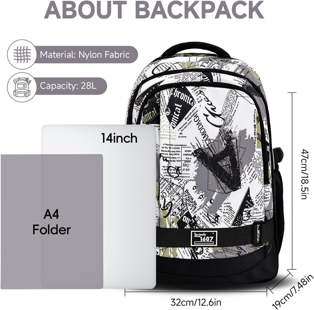 Amythe Schulrucksack Jungen Teenager, Rucksack Schule Gymnasium Oberstufe Schulranzen mit Laptopfach