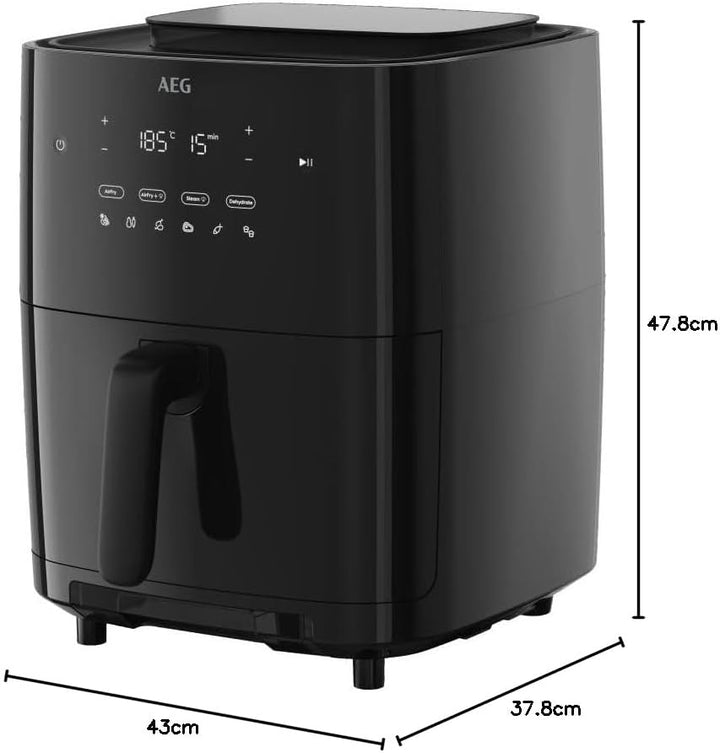 AEG AAF7SB Heissluftfritteuse / 90% weniger Fett / 10 Programme / 40-200°C/Dampfgaren/Dörren / 6,9 l