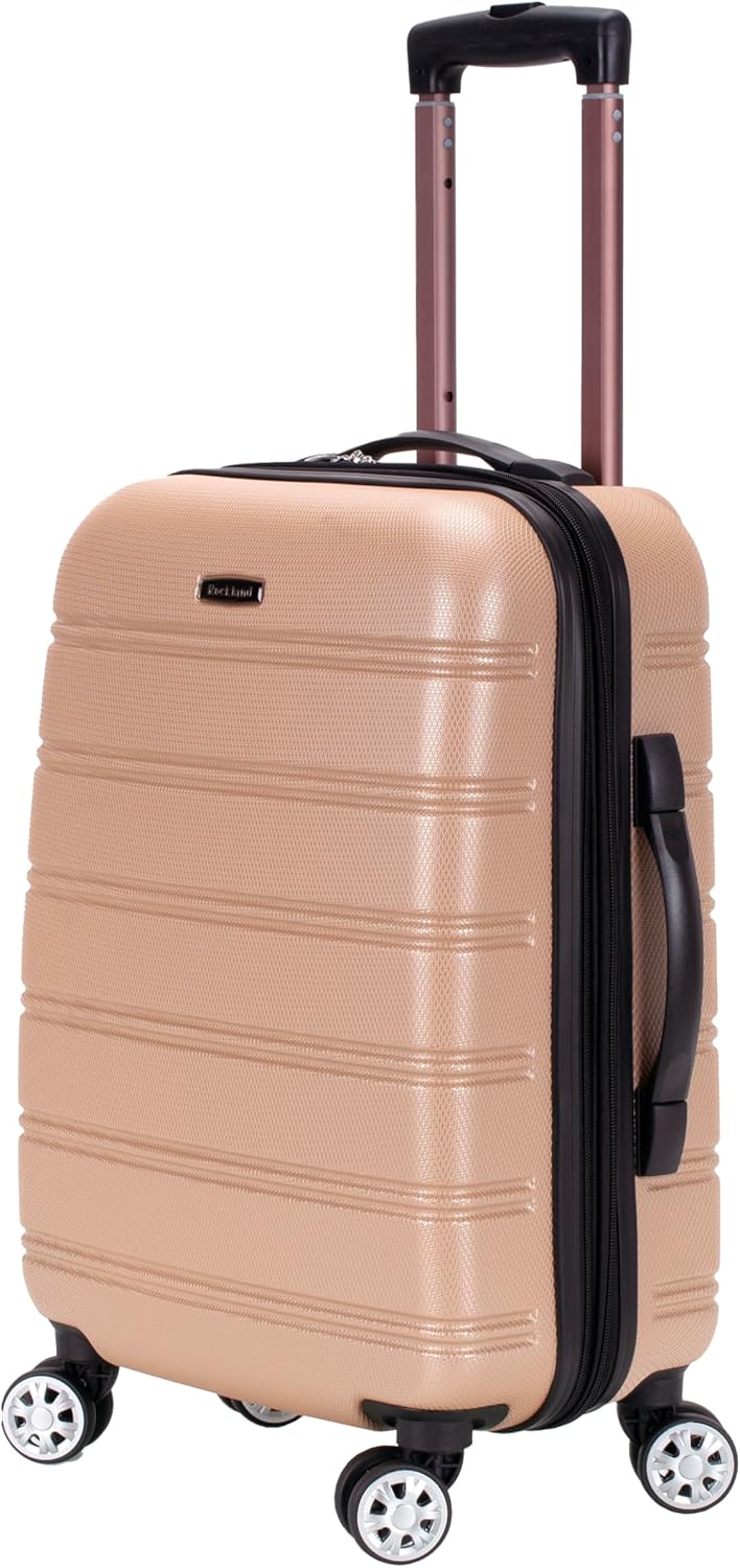 Rockland Melbourne Hardside erweiterbares Spinner-Rad-Gepäck, champagnerfarben, Carry-On 20-Inch, Me