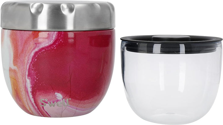 S'well Eats 2-in-1-Nahrungsschale mit Schraubdeckel, 636 ml, Rosenachat, dreifach isolierte und ausl