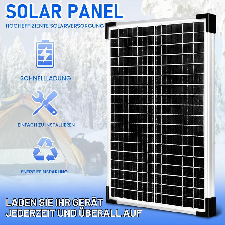 30W Mono Solarpanel Kit 12V Monokristallines Solarmodule System-set Solaranlage Komplettset 12 Volt