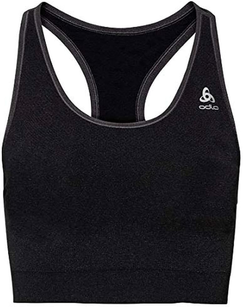 Odlo Damen Sport Bra Seamless Medium Ceramicool Sport-Bra XS Black Melange, XS Black Melange