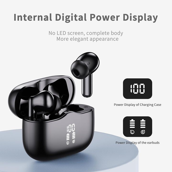 Kabellose Bluetooth Kopfhörer, in ear Kopfhörer Bluetooth 5.4 mit 4 ENC Noise Cancelling Mics, Tiefe