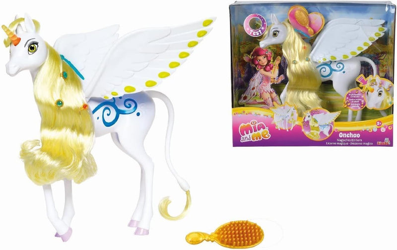 Simba 109480095 - Mia und Me Magisches Einhorn Onchao, mit Licht und Sound, Bewegliche Flügel, spiel