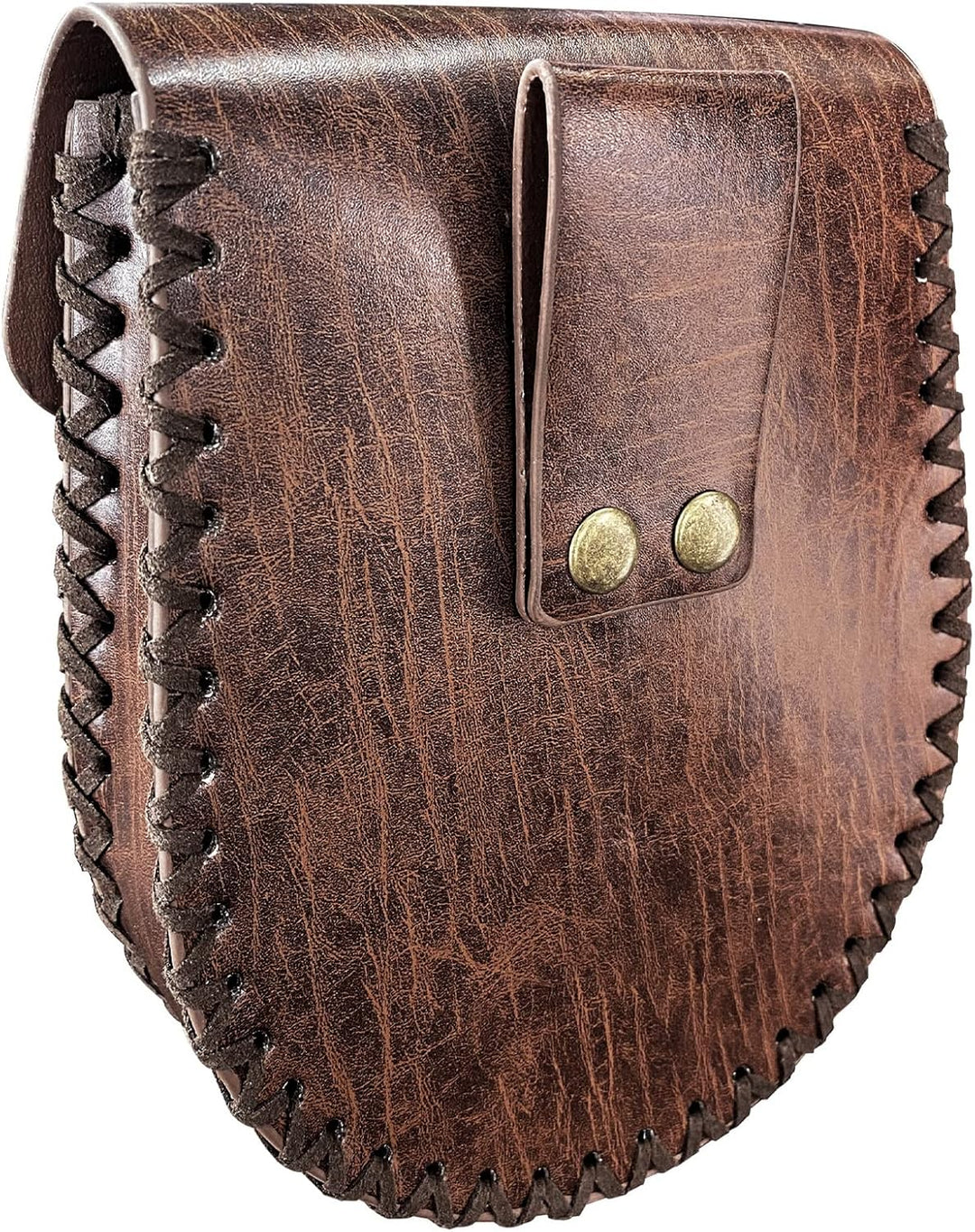 Braune geprägte Gürteltasche, Wikinger-Vintage-Leder-Fanny-Pack-Tasche, mittelalterliche LARP-Gürtel