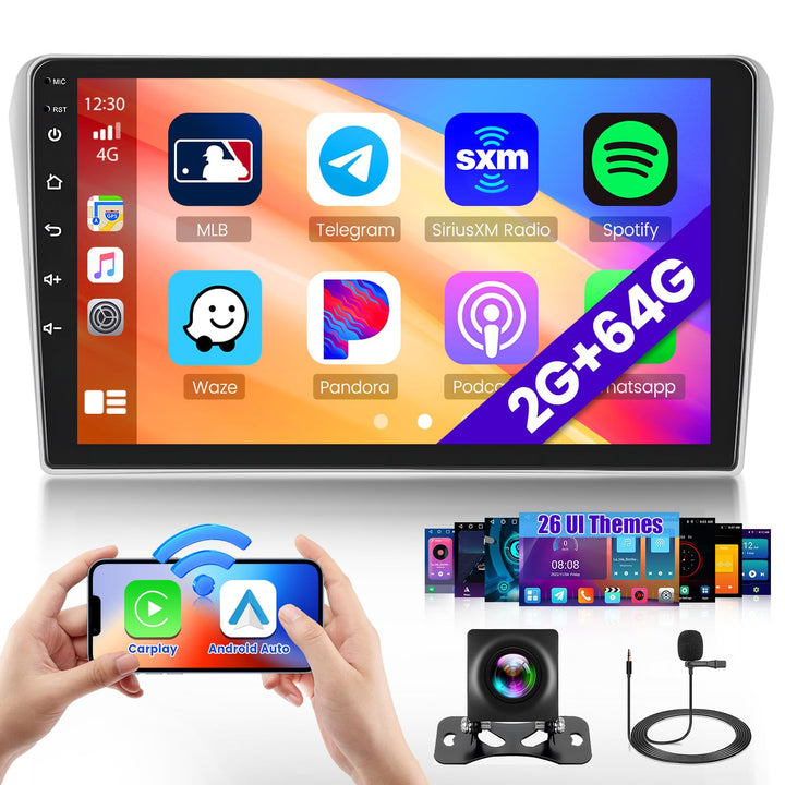 Hikity 2G 64G Android 15 Autoradio Für Toyota Avensis T25 2002-2008 mit Wireless Carplay Android Aut