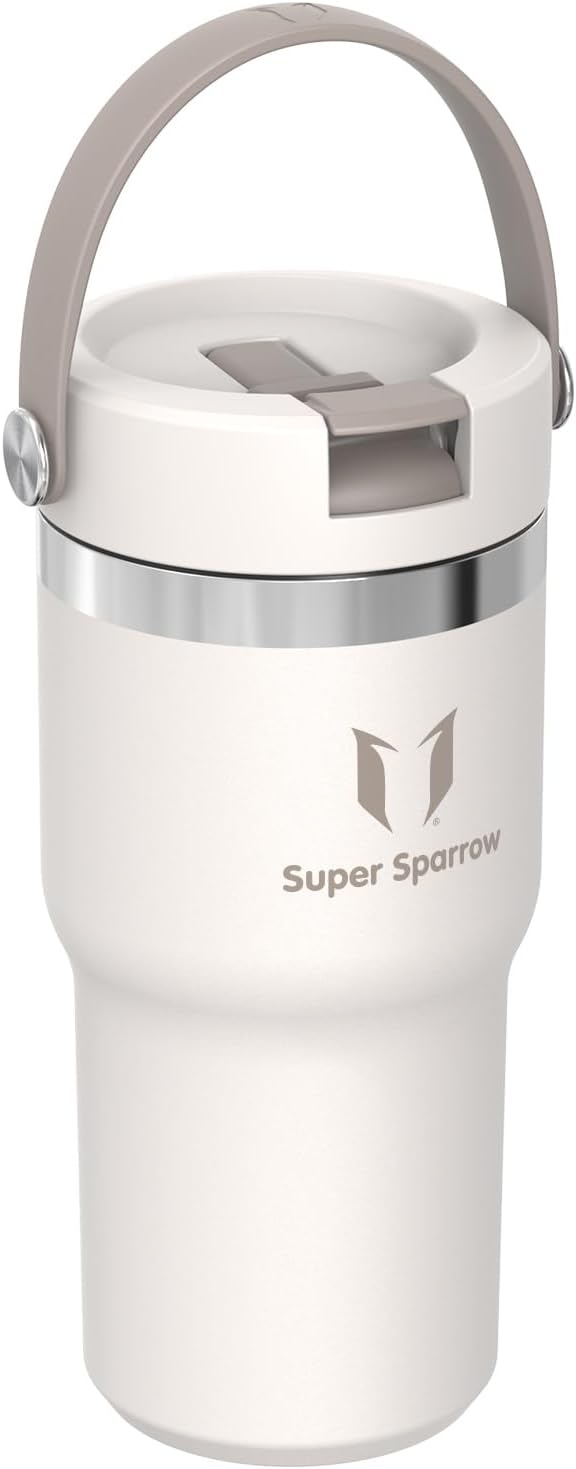 Sparrow Trinkflasche Edelstahl - Twistpath Thermosflasche mit Flex-Strohhalmdeckel - 620ml - BPA-fre