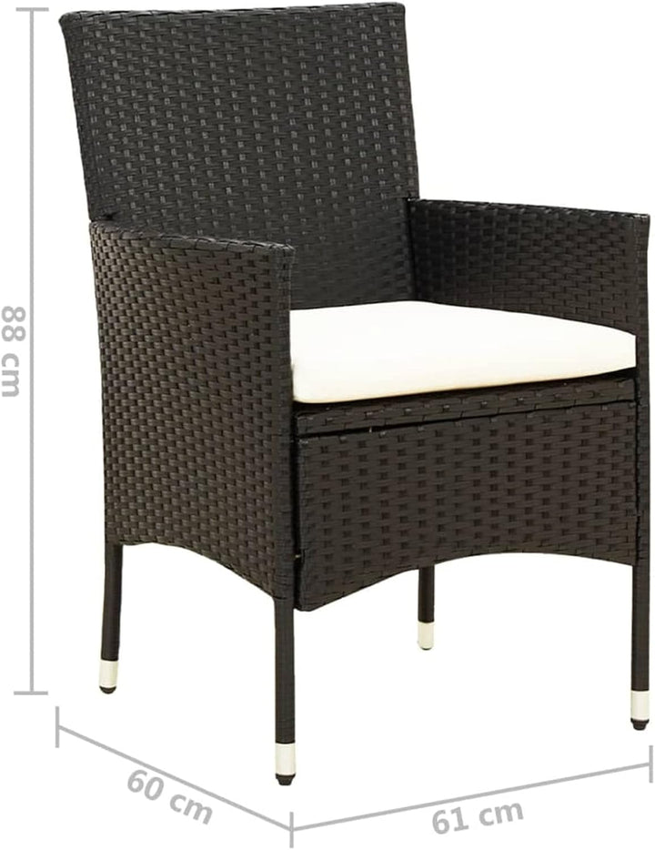 Tidyard 4 STK. Gartenstühle Rattan Gartensessel Rattanstühle Balkonstuhl Relaxsessel Garten Essstühl
