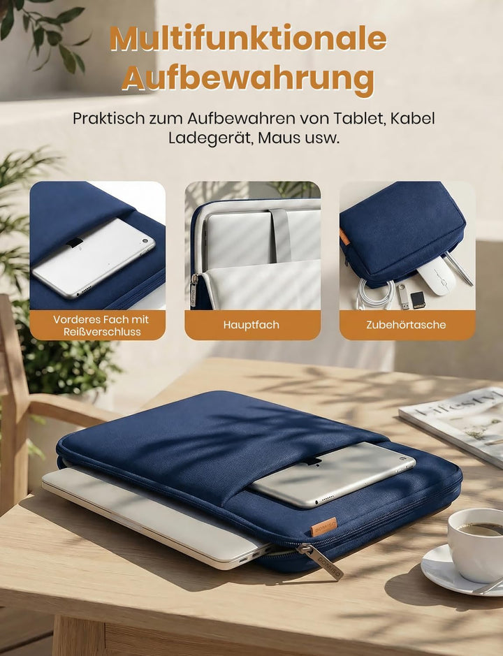 DOMISO Tragbare Tasche, wasserdichte Laptoptasche, LP07 16 Zoll Navy blau, 16 Zoll Navy blau