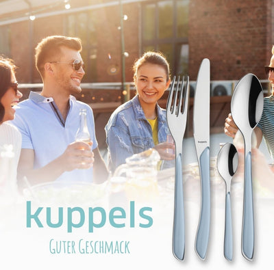 Kuppels Prisma Besteck Set für 6 Personen aus Edelstahl poliert | Besteckset 24-teilig | Hochwertige