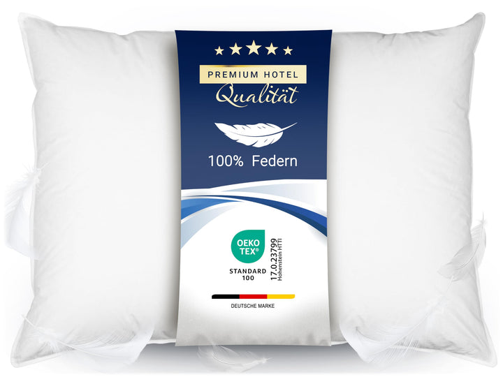 ZOLLNER Federkissen, Kopfkissen, in Hotelqualität, 70x90 cm, Baumwolle, weiss 70 x 90 cm, 70 x 90 cm