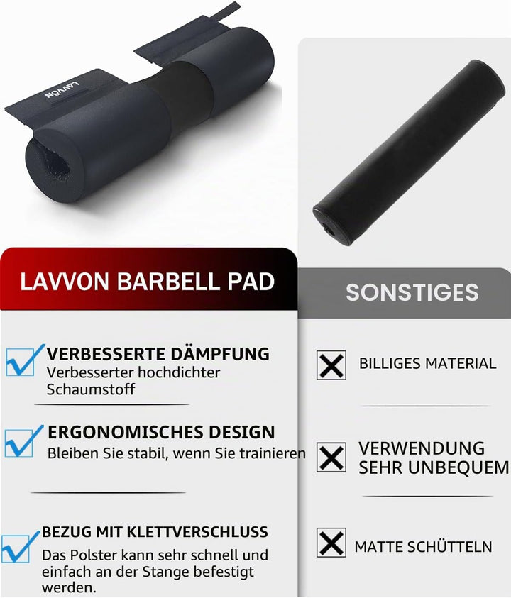 Langhantel Polster Nylon Padding AntiSlip- Hip Thrust Pad Polster für Langhantelstange - Hantel Nack