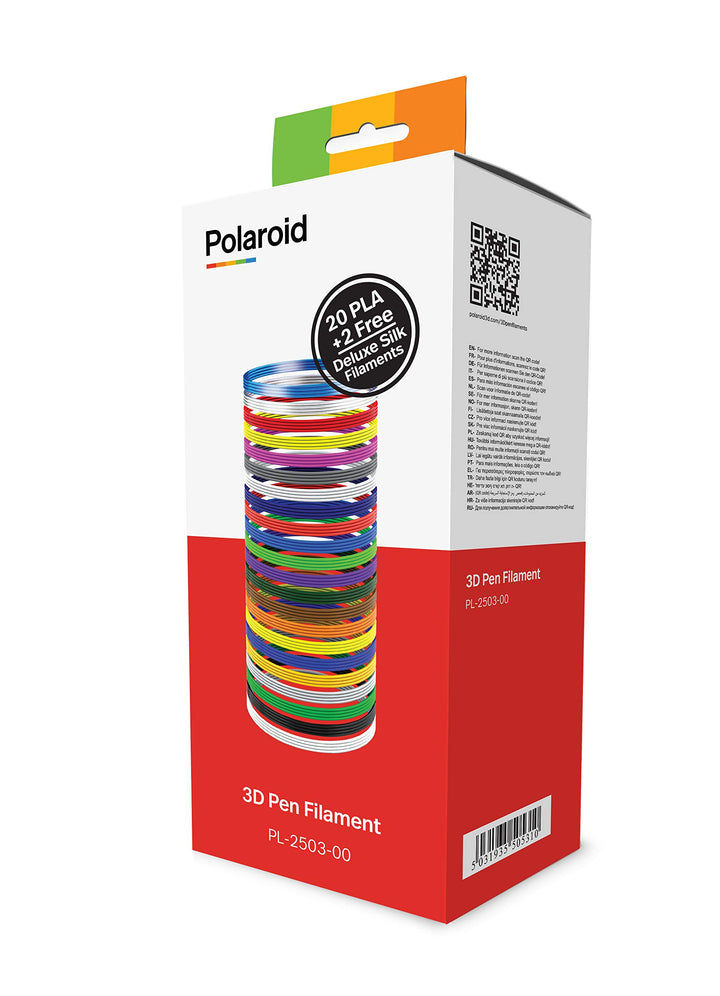 Polaroid PLA-Filament für 3D-Stifte, Box mit 20 Farben, plus 2 Seidenfilamenten